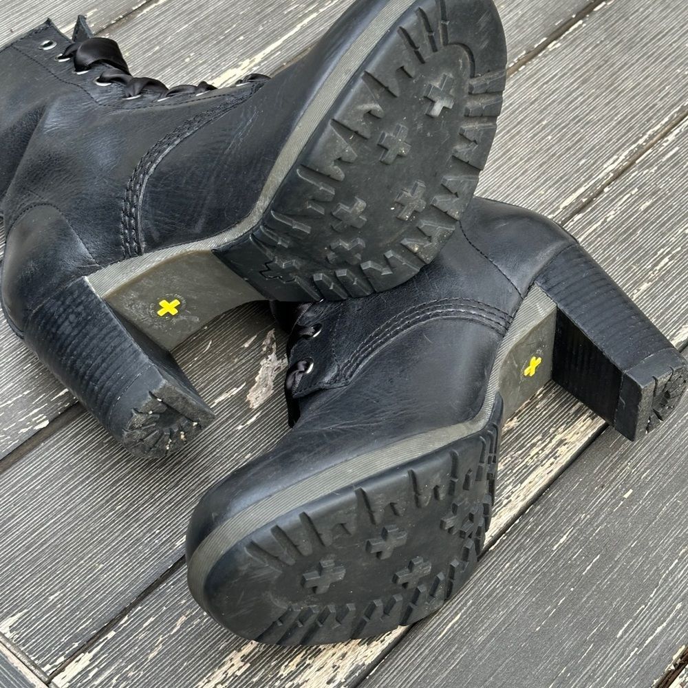 SOLD - Dr. Doc Marten’s Darcie Black High Heel Boots Womens 39 Size 8 - Picture 9 of 11